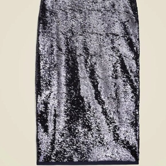 NWT J. Crew Women's Navy Sequin Skirt- The perfect holiday skirt- in Size M - Picture 1 of 11
